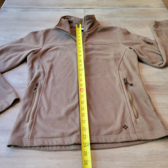 Columbia Women's Jacket Polar Fleece Zip-Up Athletic Brown Sz Medium - Picture 8 of 10